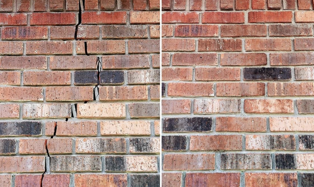 Before & After Damaged Brick & Tuckpointing